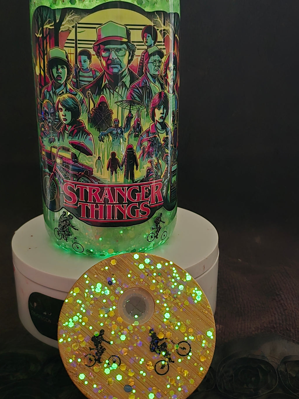 16oz Acrylic Glow in The Dark "Things are Strange" Snow Globe Tumbler