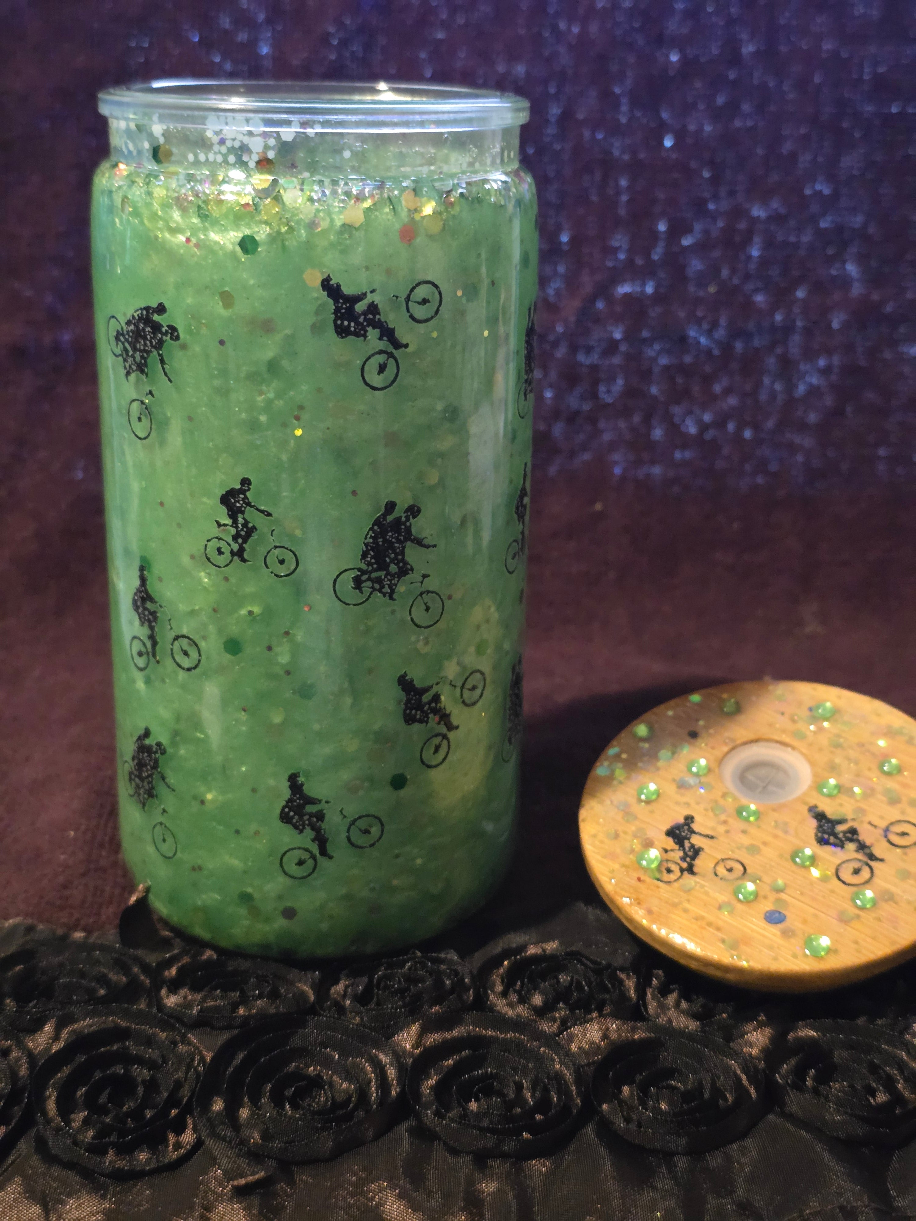 16oz Acrylic Glow in The Dark "Things are Strange" Snow Globe Tumbler