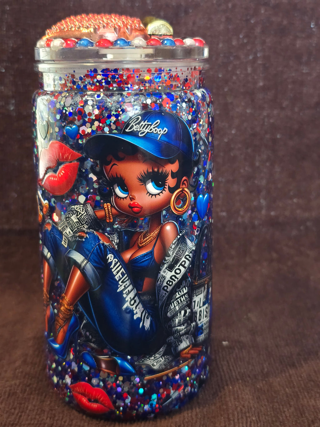 16oz Acrylic " Betty Boop Urban Glam Edition" Snow Globe Tumbler