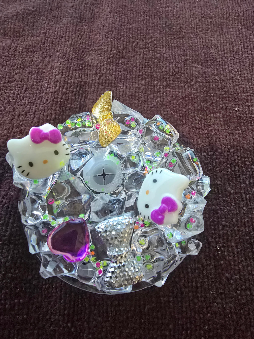 16 oz Acrylic Kitty – Rainbow Glitter Snow Globe Tumbler
