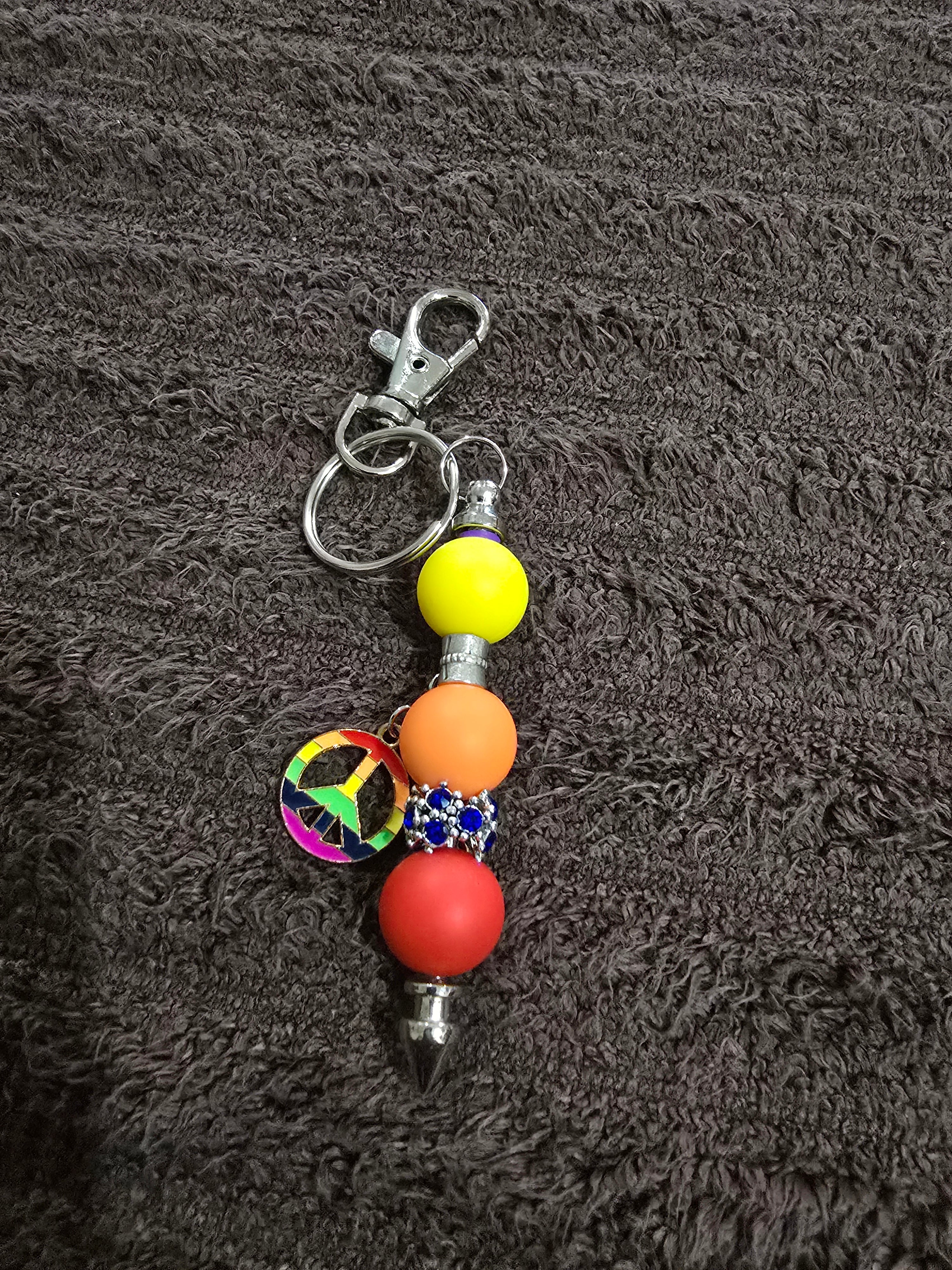 #21 Beaded "Peace Pride" Key Chain