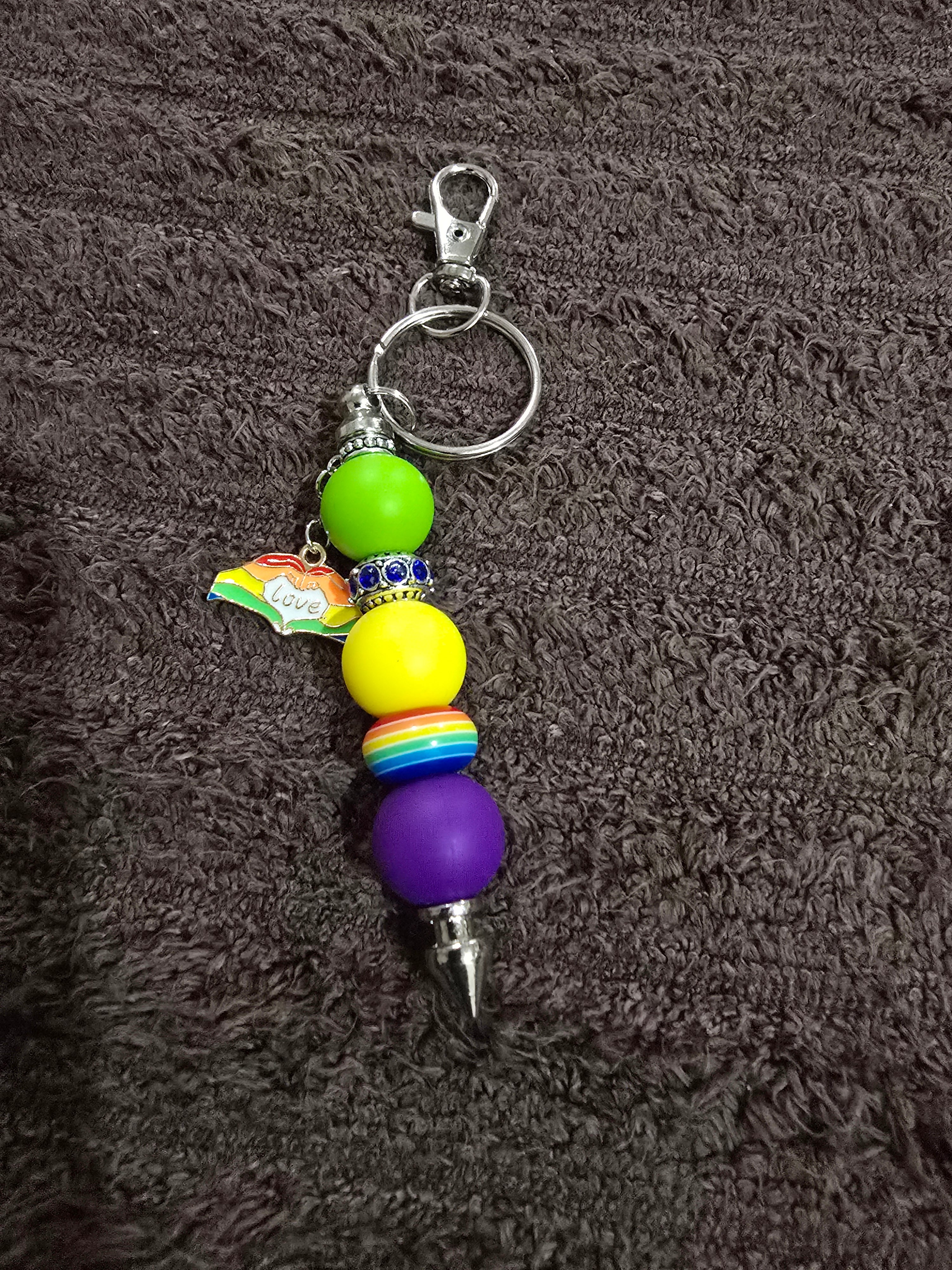 #23 Beaded "Love Is Love" Key Chain