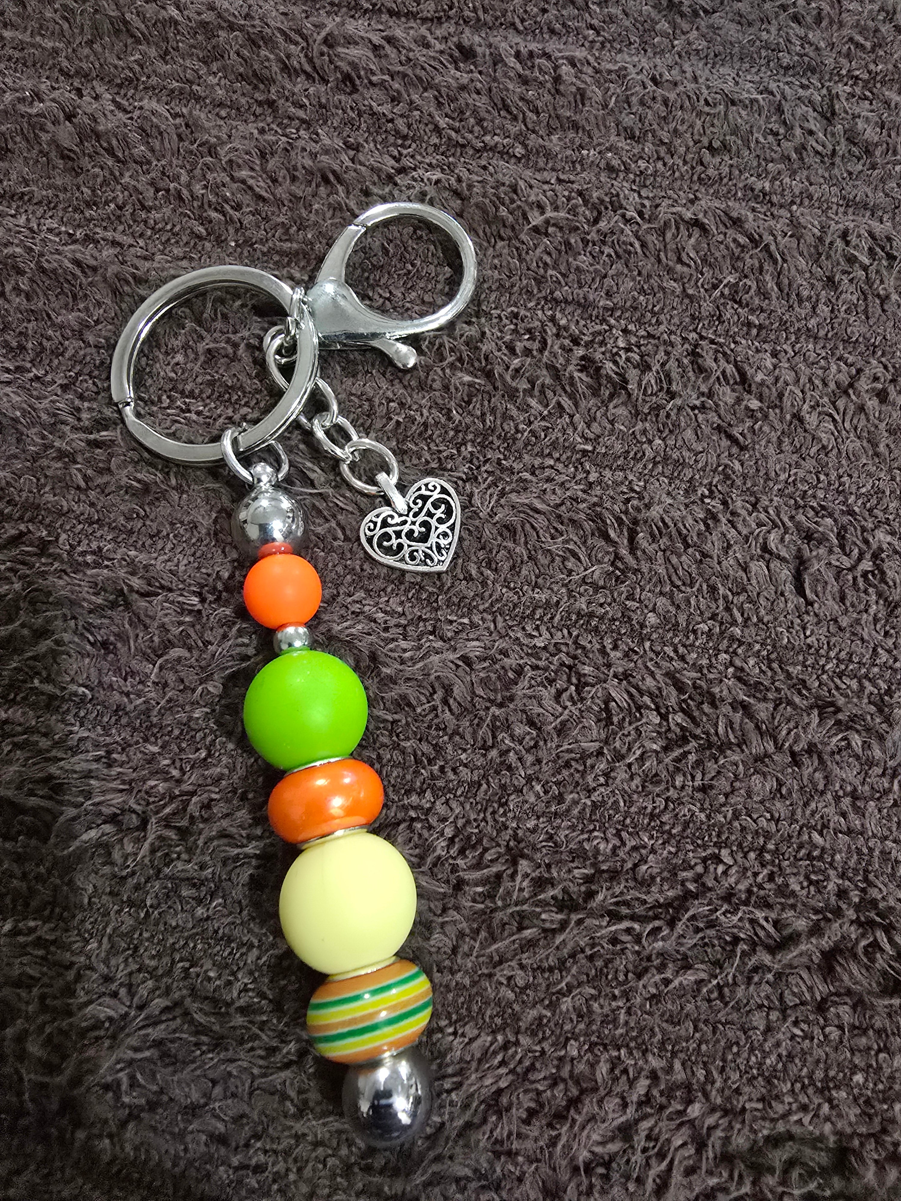 #25 Beaded "My Heart" Key Chain
