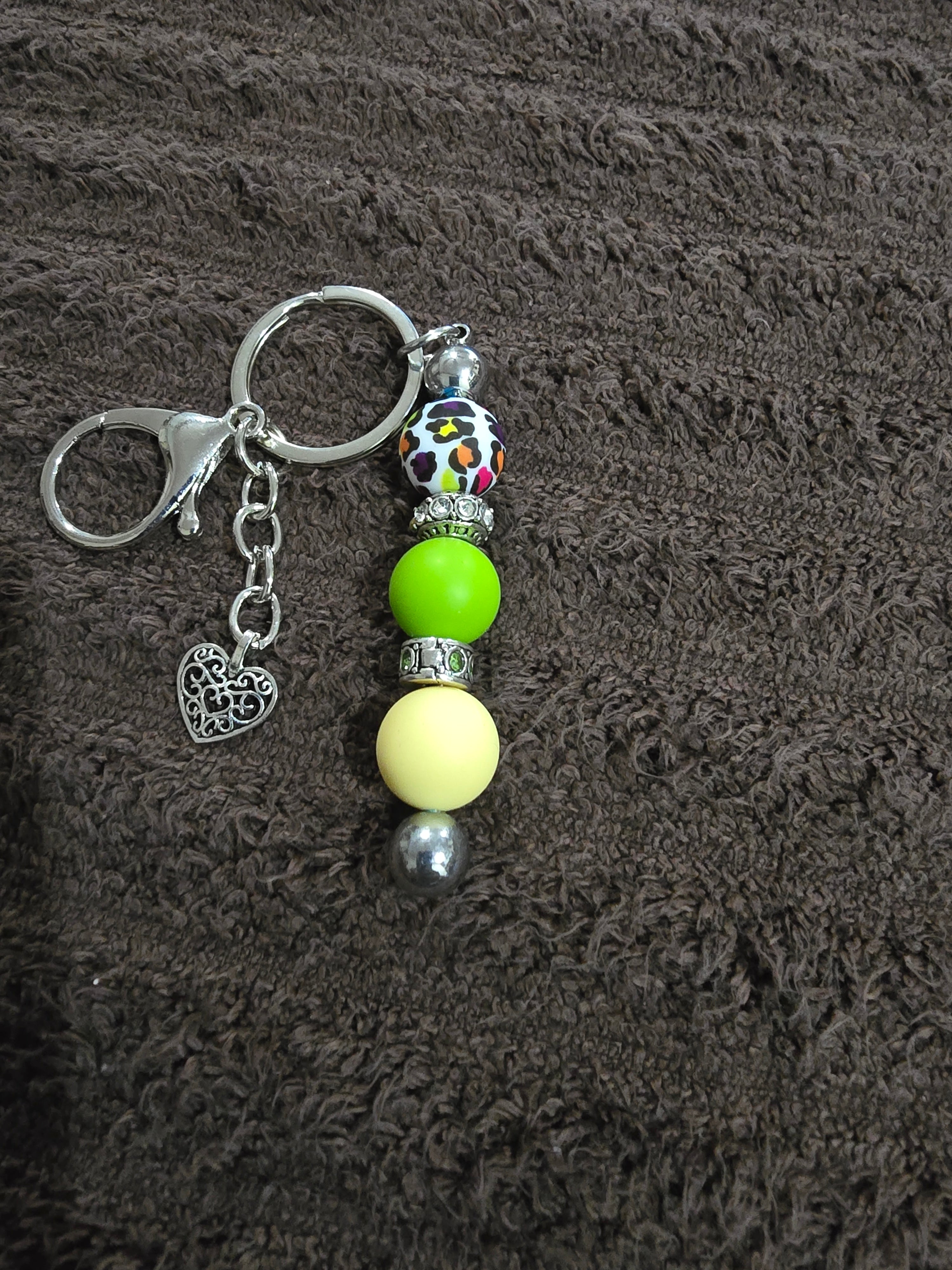 #28 Beaded "Heart Strings" Key Chain