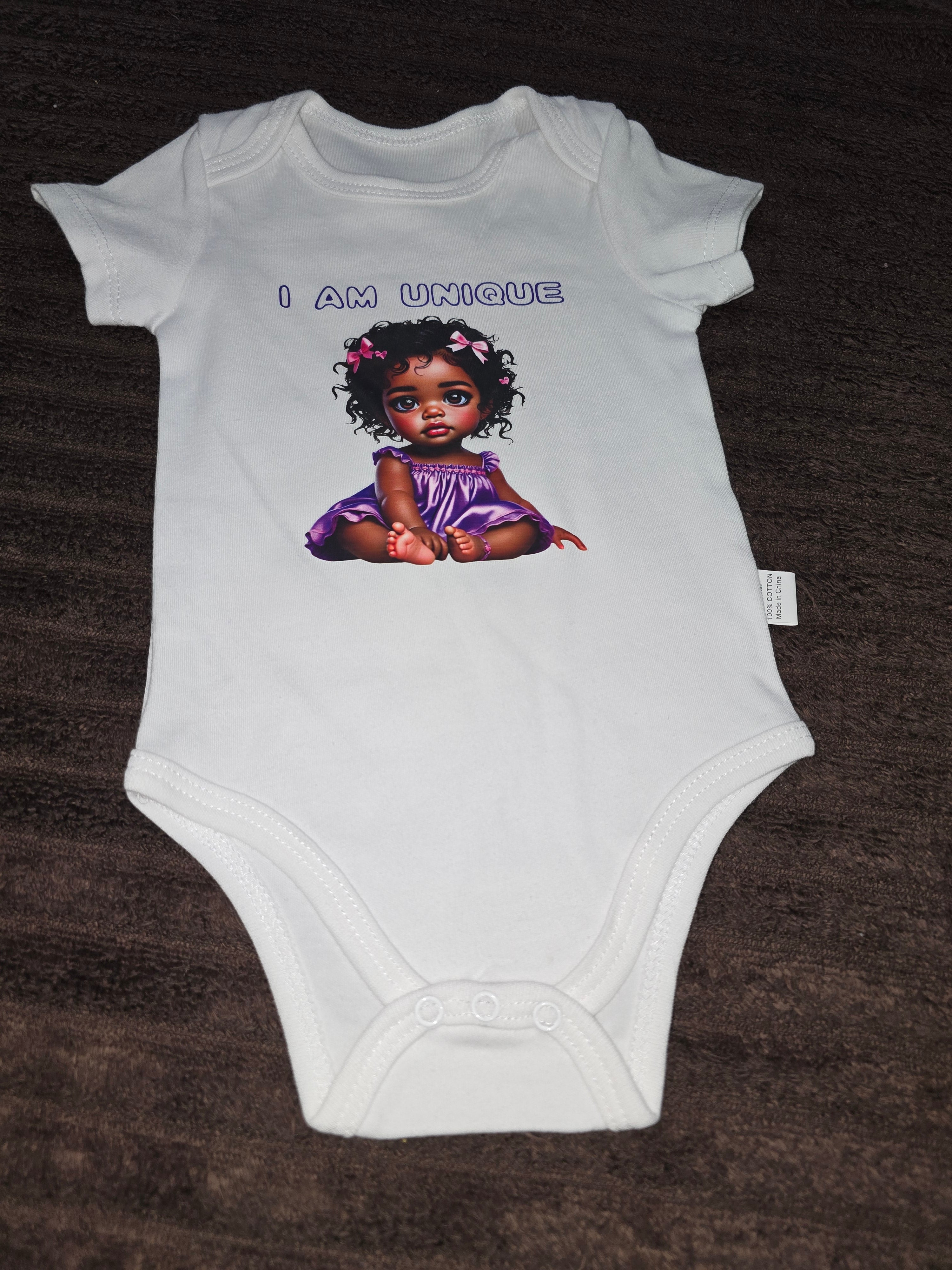 "UNIQUE" Adorable Baby Graphic Onesie
