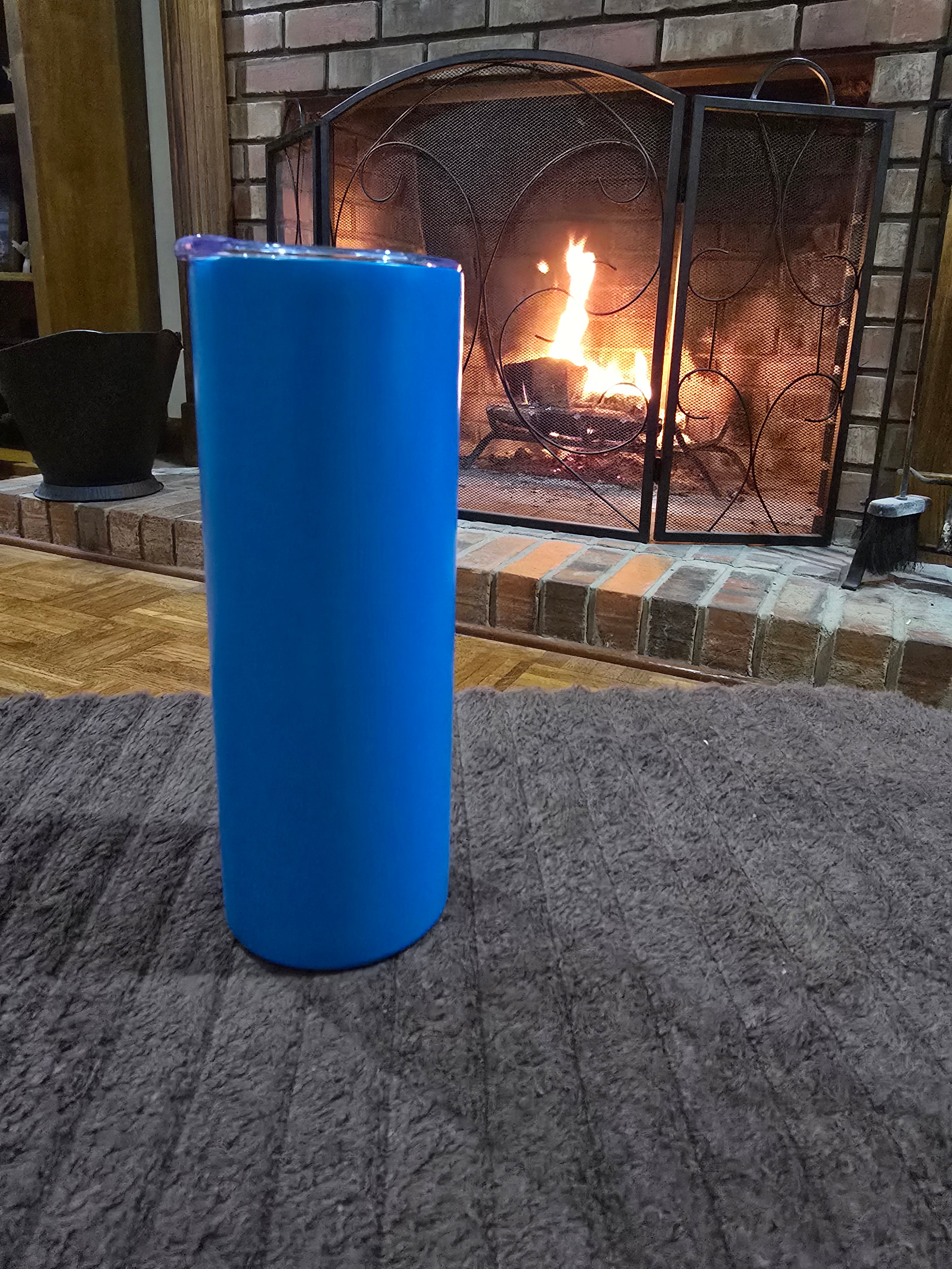20 oz Skinny Stainless-Steel Tumbler w/Straw