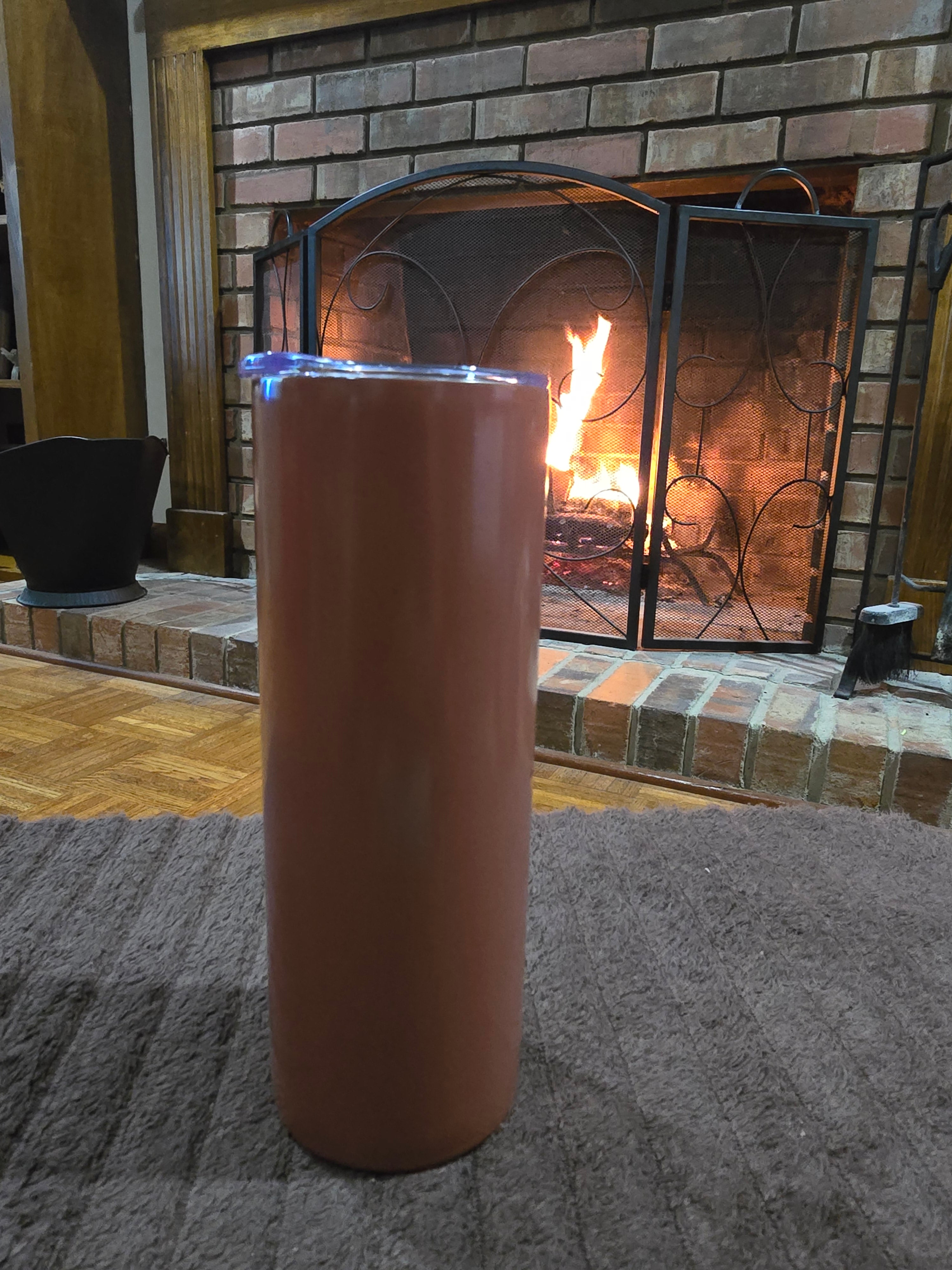 20 oz Skinny Stainless-Steel Tumbler w/Straw