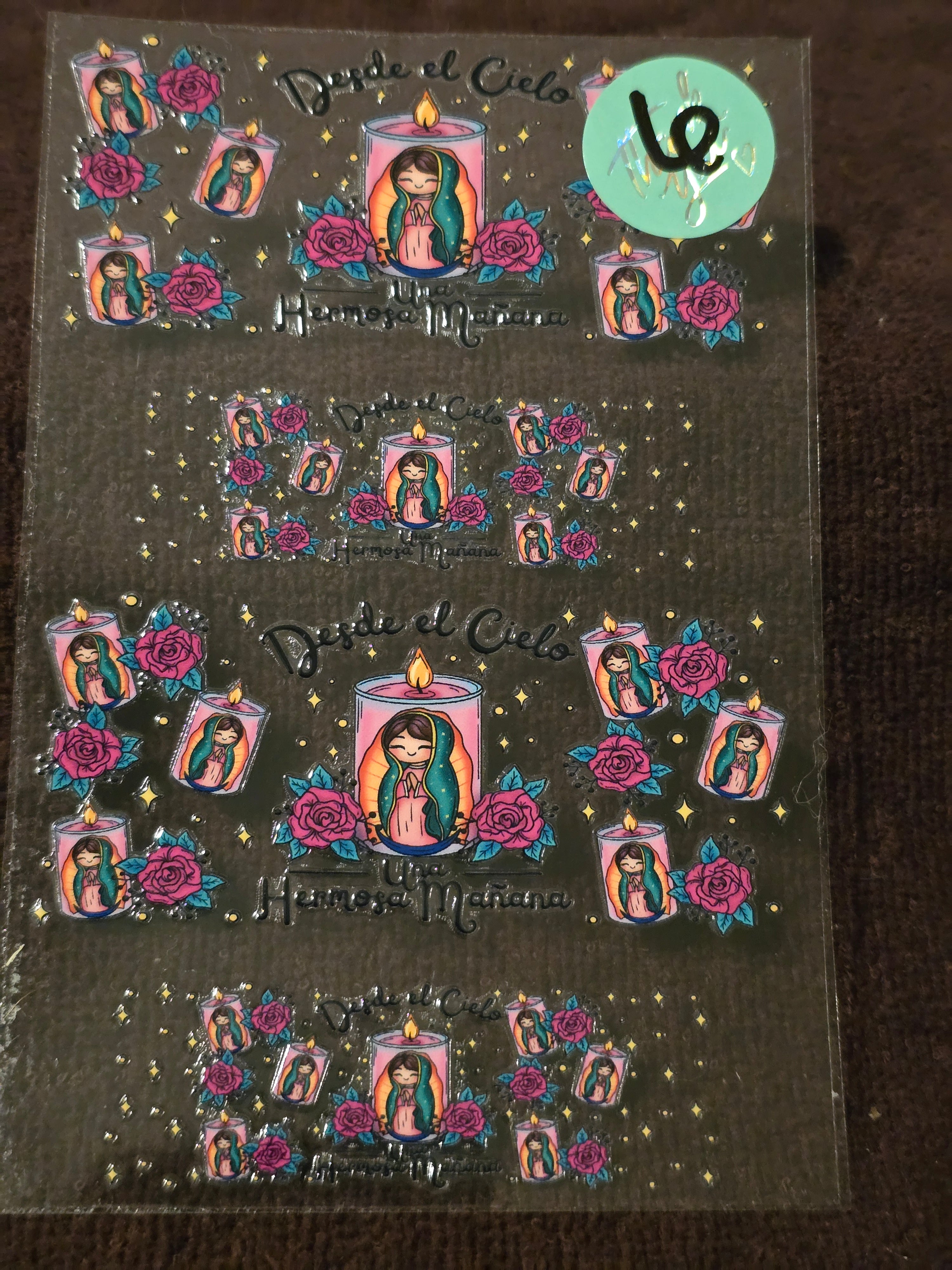 #6 “Desde el Cielo” Virgen de Guadalupe Memorial Design - 3 oz Mini Tumbler Decal