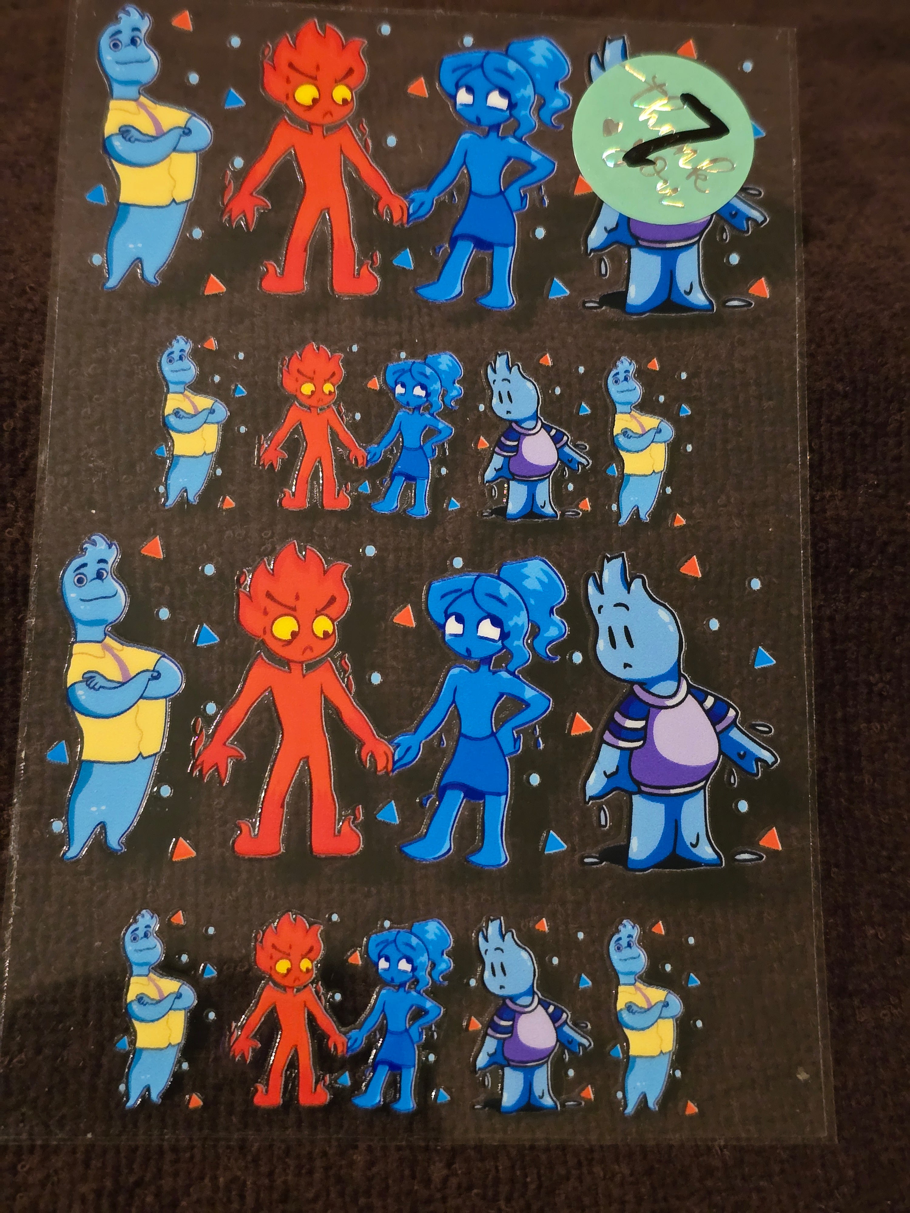 #7 Colorful Emotions Character Sheet - 3 oz Mini Tumbler Decal