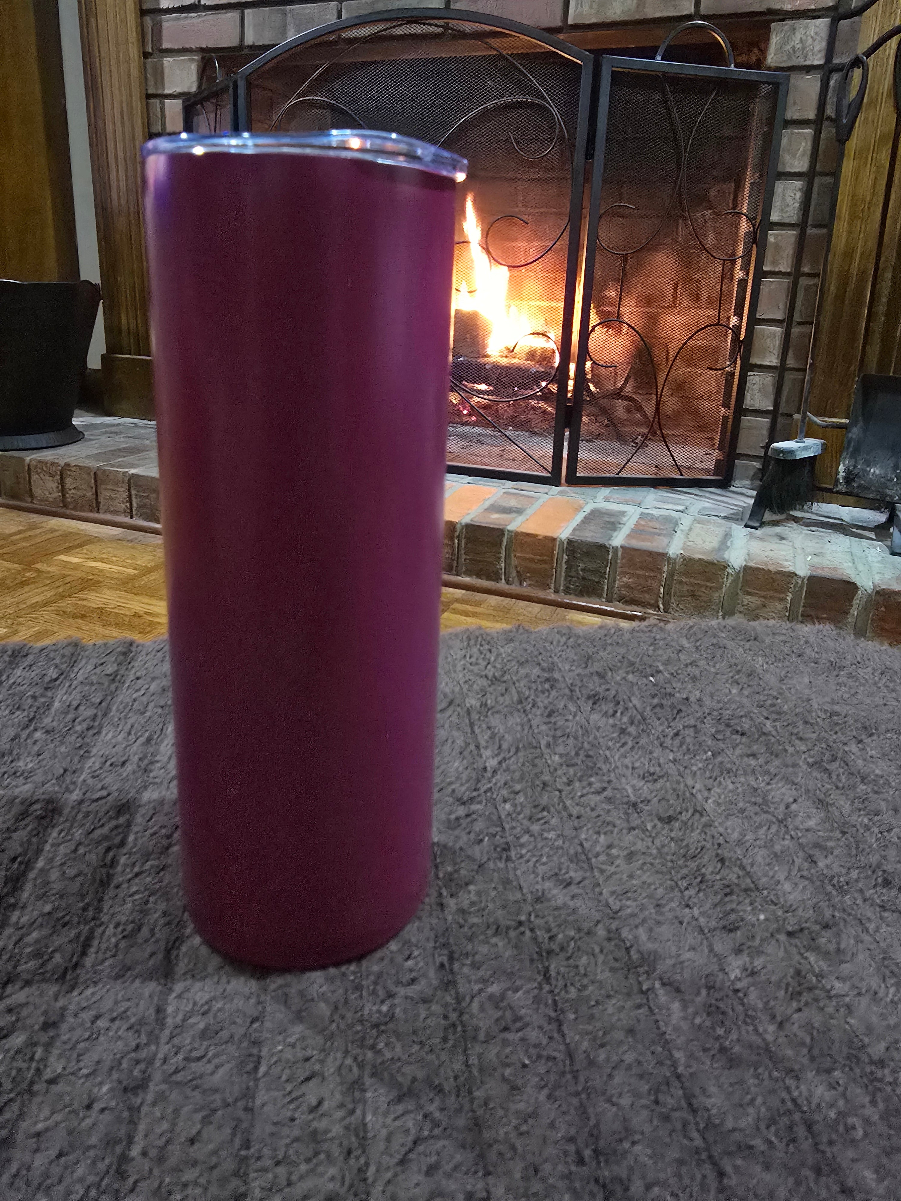 20 oz Skinny Stainless-Steel Tumbler w/Straw