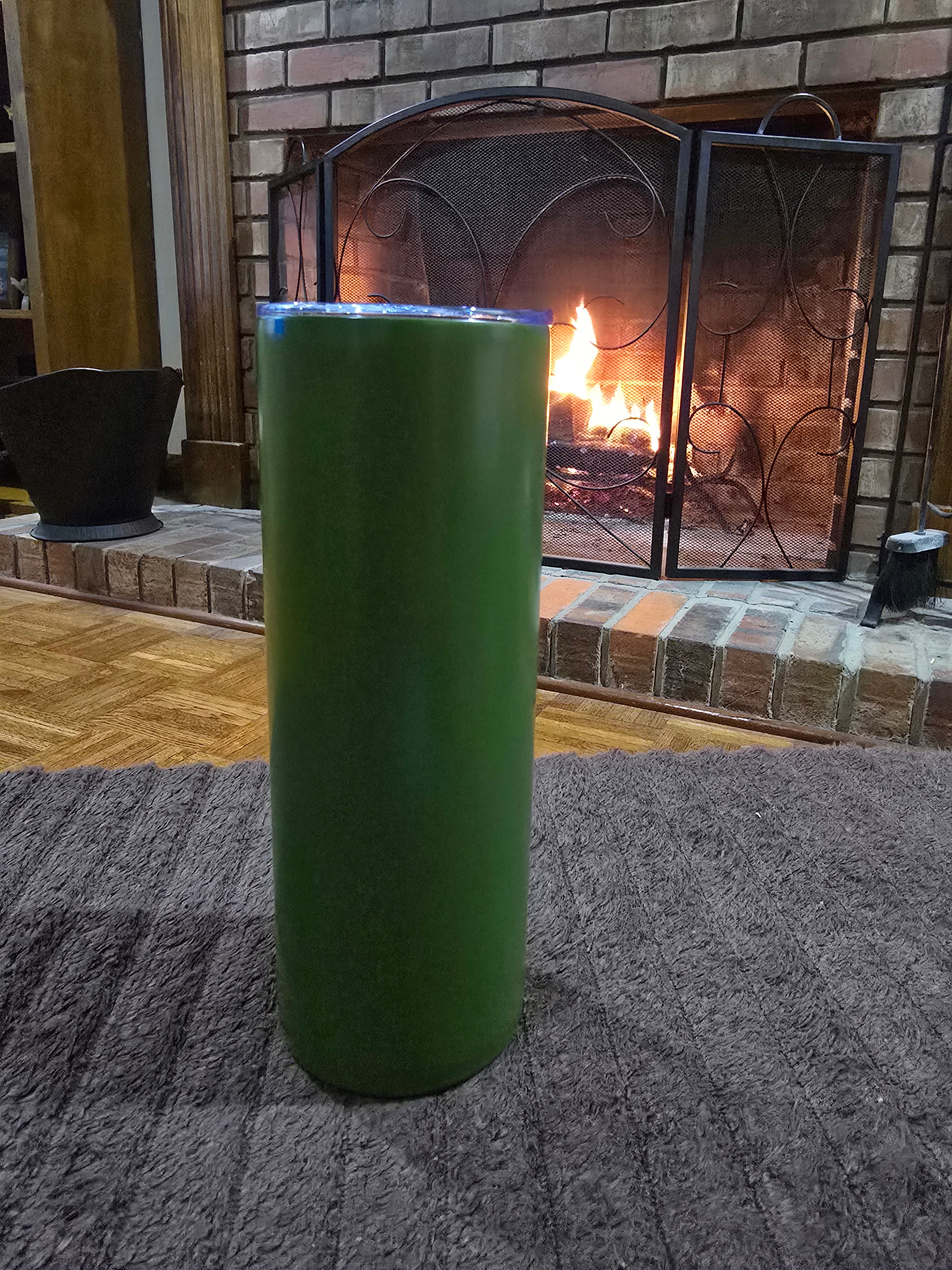 20 oz Skinny Stainless-Steel Tumbler w/Straw