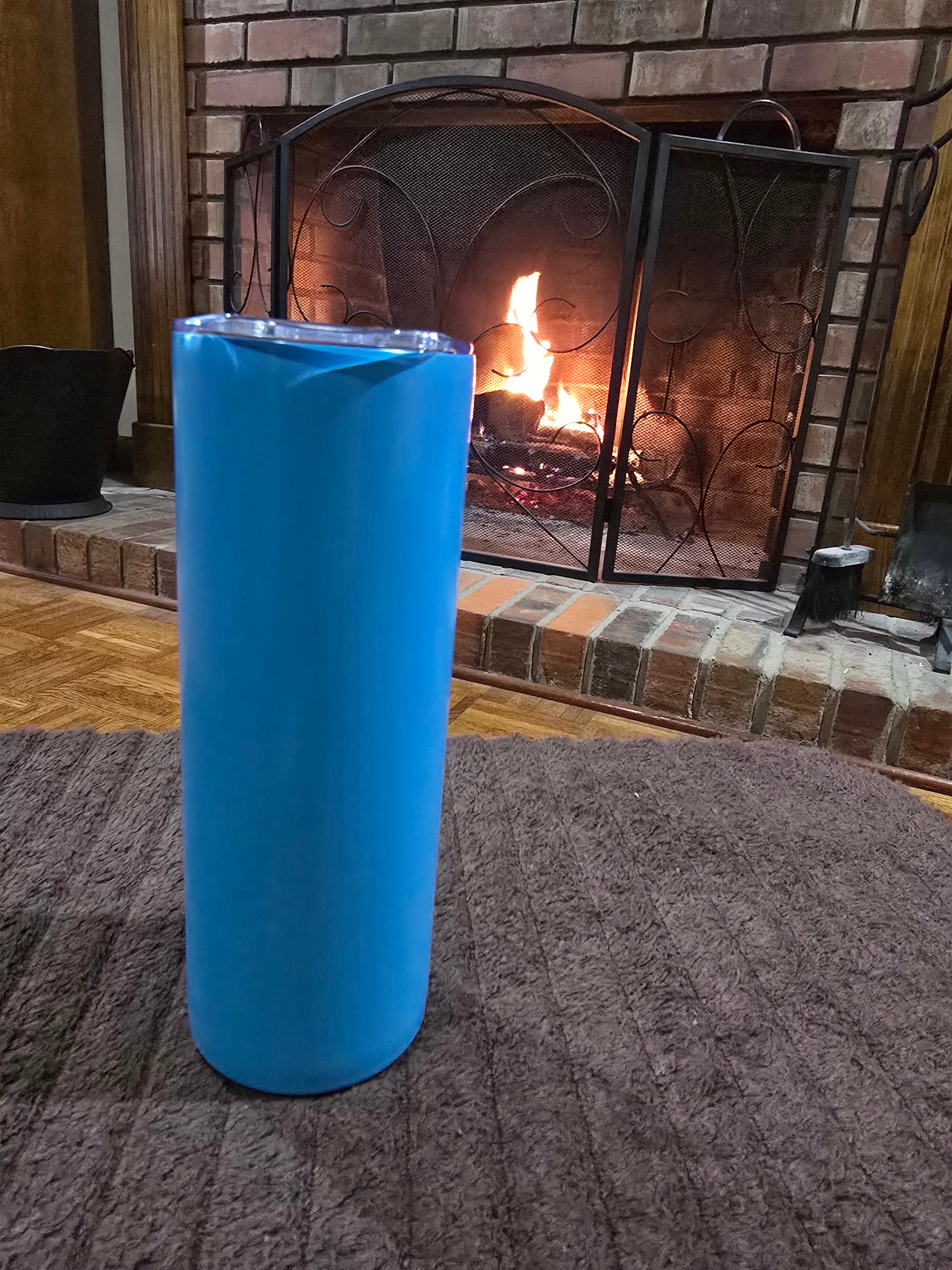 20 oz Skinny Stainless-Steel Tumbler w/Straw
