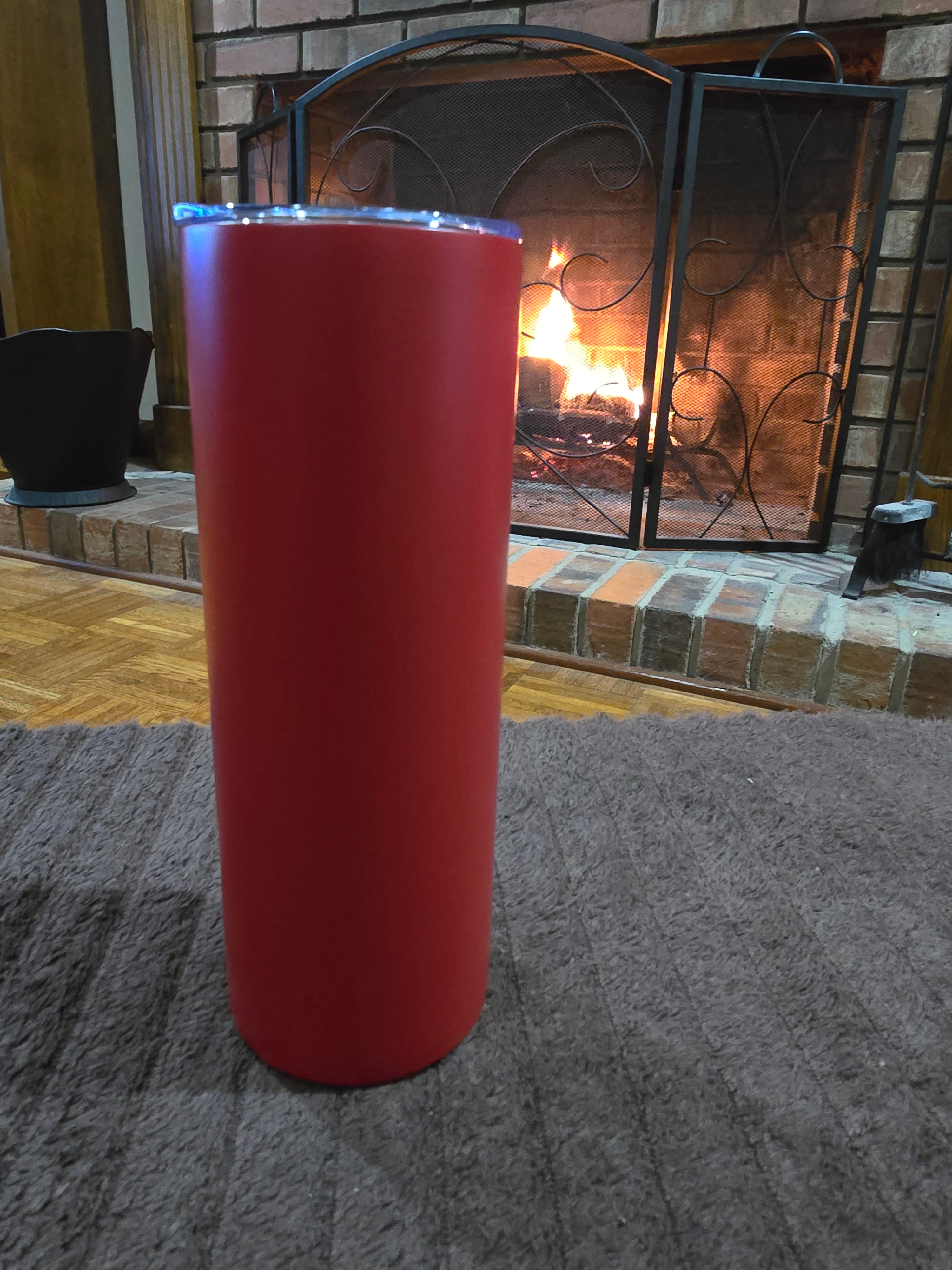 20 oz Skinny Stainless-Steel Tumbler w/Straw