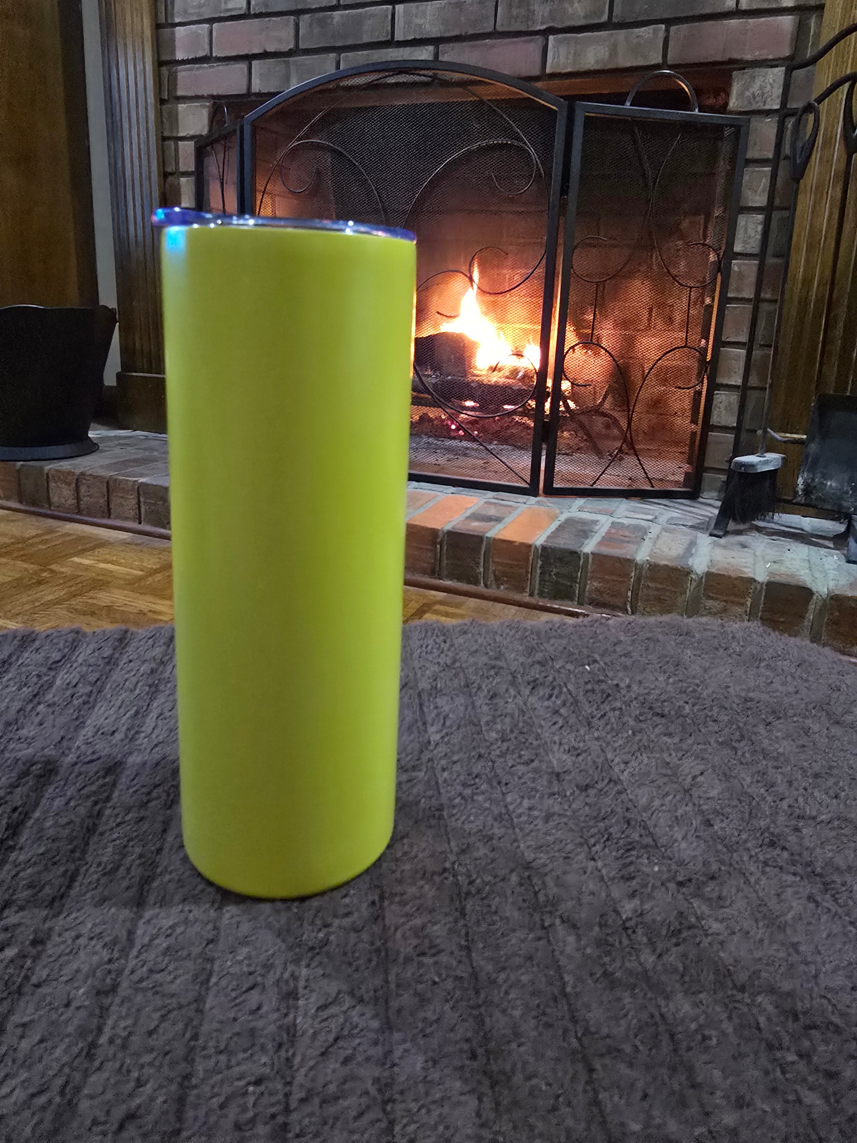 20 oz Skinny Stainless-Steel Tumbler w/Straw