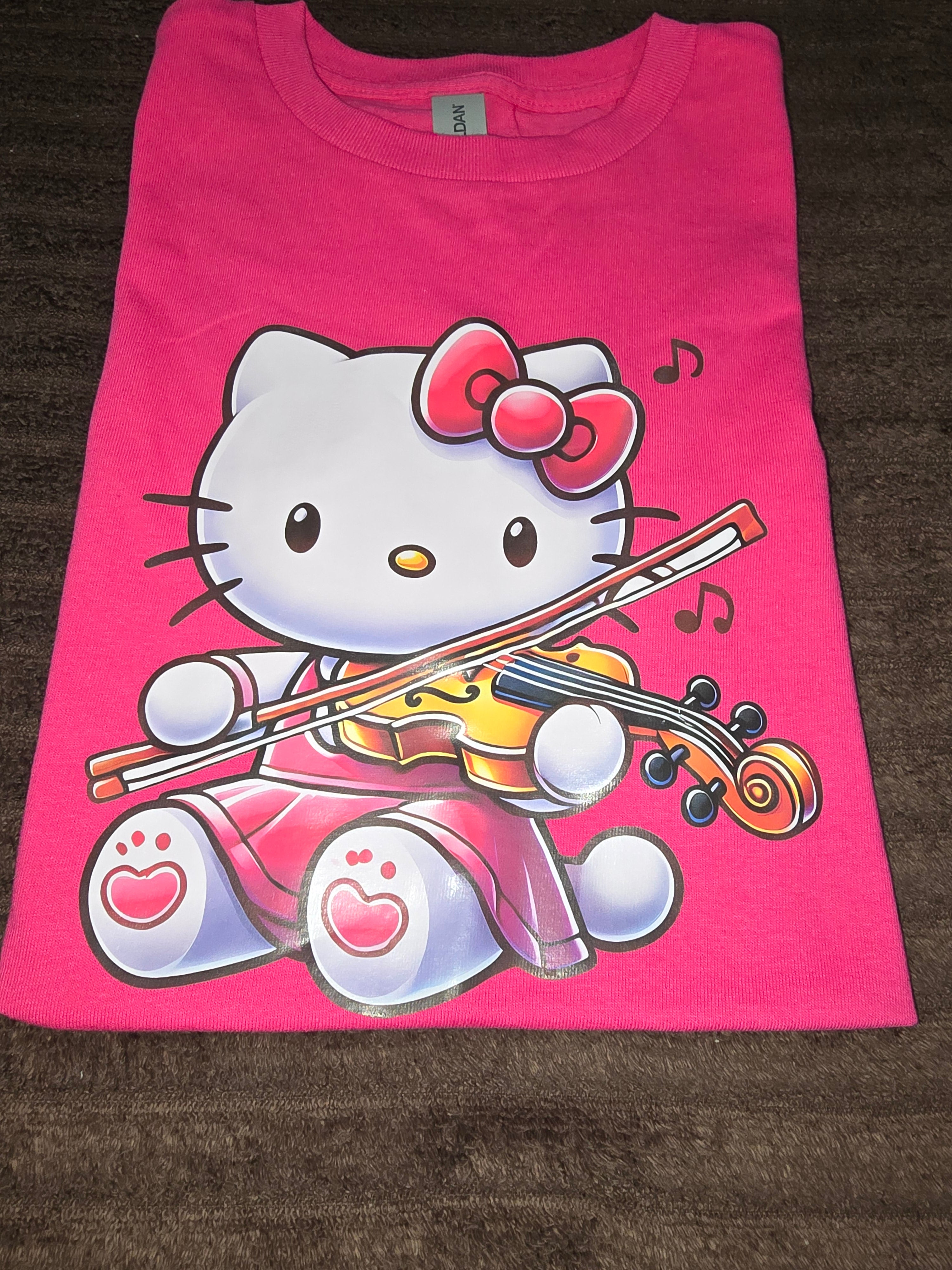 "Pink Violin Kitty" Graphic T-Shirt